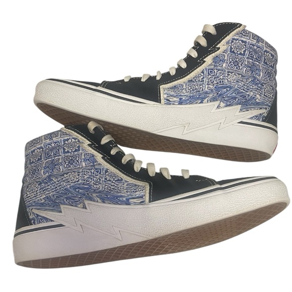 VANS Sk8-Hi Men's Sneakers Black/Blue Lightning Bolt, High Top, Size 10 - Picture 3 of 12
